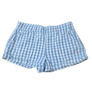 Rewash Brand Shorts Blue White Gingham Cuffed Pockets Casual Juniors‎ Sz M